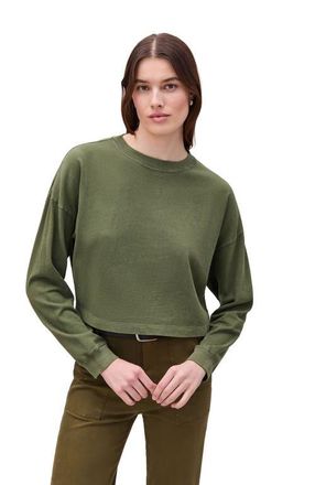 Richer Poorer Inc. The Relaxed Crop Long Sleeve Tee in Cypress at Nordstrom, Size X-Small