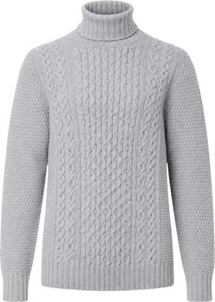 Drumohr Jersey de cuello alto Aran - Knitwear - Hombre - Gris - L