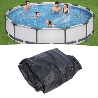 Infinite Cubierta De Protecci&oacute;n Invernal Para Piscinas Elevadas De 457 Cm X 457 Cm Con Cabrestante Y Cable - Resistente A Las Heladas Y A Los Rayos Uv