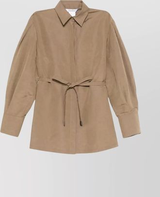 Max Mara waist belted long sleeve collar jacket