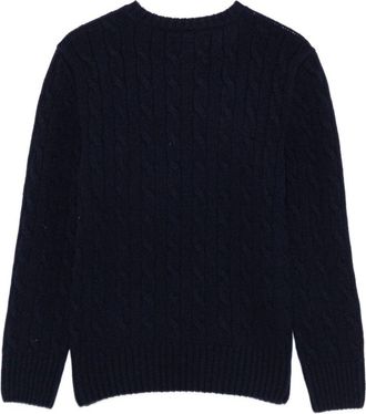 Polo Ralph Lauren Boys Blue Wool And Cashmere Sweater With Pony Embroidery Tops Top
