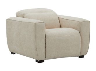 Vente-Unique Sill&oacute;n relax el&eacute;ctrico de tela beige LAGUNDI