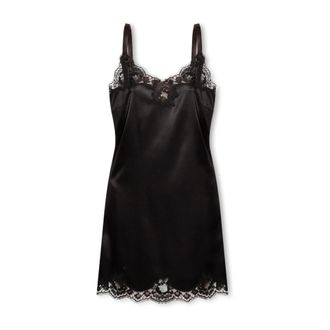 Dolce & Gabbana Zijden nachthemd - Dames - Nachtjurken - Zwart - L - Nachtkleding