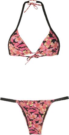 Amir Slama Set bikini a fiori - Rosa
