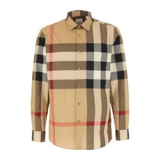 Burberry Overhemden, Heren, Beige, S, Katoen, Stijlvolle Overhemden voor Mannen en Vrouwen