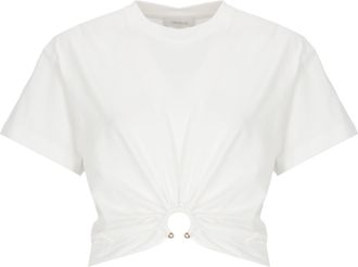 Paco Rabanne White Cropped Cotton T-Shirt