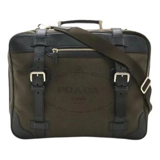 Prada Pre-owned Cross Body Bags, unisex, Brown, Size: ONE SIZE Pre-owned Vintage Canvas Handbag