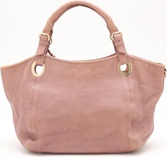 Dior Pink Leather Handbag Tote Bag (Pre-Owned)