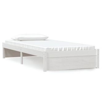 Berkfield Home Bed Frame White Solid Wood 90x200 cm
