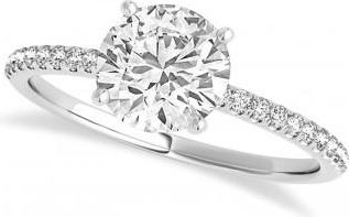 Allurez Lab Grown Diamond Accented Engagement Ring Setting Platinum (6.62ct)