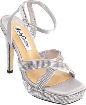 Lady Couture Rhinestone Platform Sandal in Silver at Nordstrom Rack, Size 10