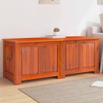 Berkfield Home Storage Chest with Lid Brown Solid Wood Acacia