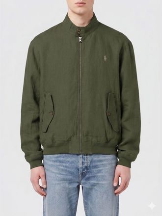 Polo Ralph Lauren Bomber di lino con logo Polo Ralph Lauren