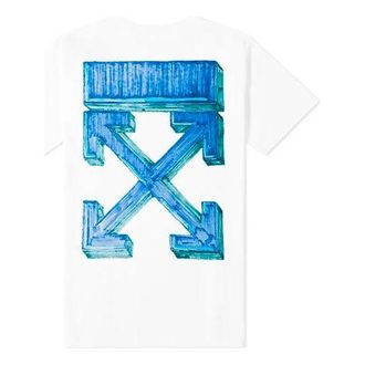 Off-white Marker Short-Sleeve Slim Tee White/Blue OMAA027E20JER0050145