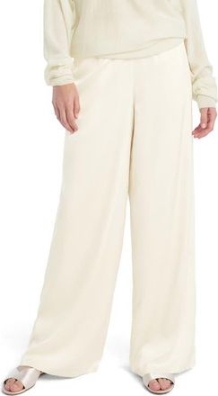 Favorite Daughter The Everything Satin Wide Leg Pants in Ivory at Nordstrom, Size X-Small