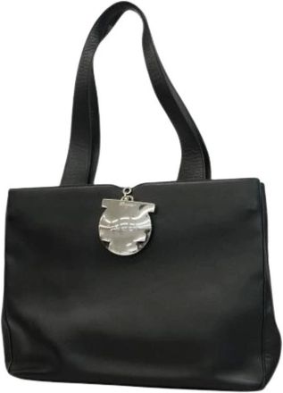 Ferragamo Pre-owned Tote Bags, female, Black, Size: ONE SIZE Pre-owned Leather Tote Bag
