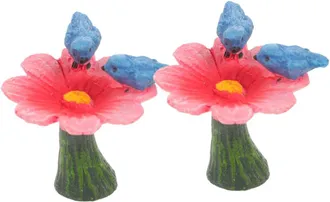 OEM 6 Pezzi Micro Paesaggio Ornamento Giardino Uccello Figurina Scena Decori Bonsai Ornamento Paesaggio Fiaba Statue Fiaba Decorazione Resina Rossa Ferro