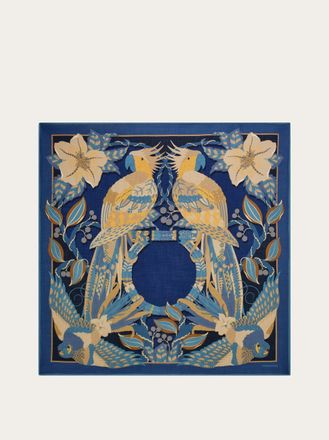 Ferragamo Women Parrots print cashmere shawl Blue