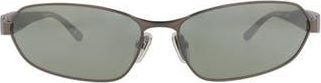 Balenciaga 66mm Novelty Sunglasses in Ruthenium Ruthenium Green at Nordstrom Rack