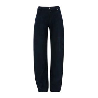 Victoria Beckham Split Detail Utility Broek - Dames - Wijde Broeken - Blauw - W30 - Katoen - Broeken