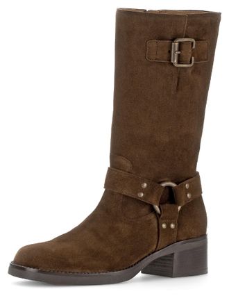 Gabor Stiefel, Blockabsatz, Bikerstiefel, Langschaftsiefel mit Best Fitting