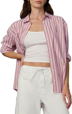 Joe's The Boyfriend Stripe Oversize Button-Up Shirt in Blush Pink Stripe at Nordstrom, Size X-Small