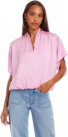 Karen Kane Short Sleeve V-Neck Top In Pink