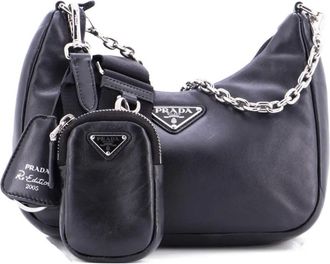Prada Re-Edition 2005 Nappa Leather Small shoulder bag - Zwart