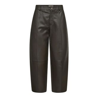 Mos Mosh Delicioso Leather Trousers - Trousers - Mujer - Marr&oacute;n - L