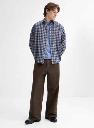 HUGO BOSS Mens White topstitching baggy pant