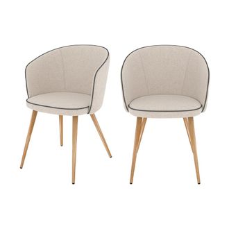 Rendez-Vous D&eacute;co Set de 2 sillas de tela beige