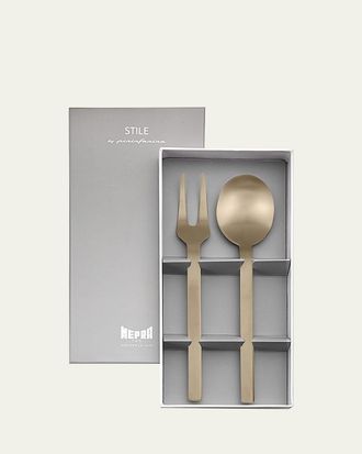 Mepra Stile Ice Oro Nero 2-Piece Serving Gift Box