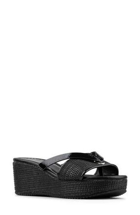 Donald J Pliner Sotira Platform Wedge Sandal in Black at Nordstrom Rack, Size 7.5