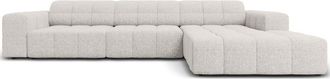 BLOOMINGLOFT 4-Sitzer Design Ecksofa Chicago mit Eckteil rechts, Chenille-Bezug