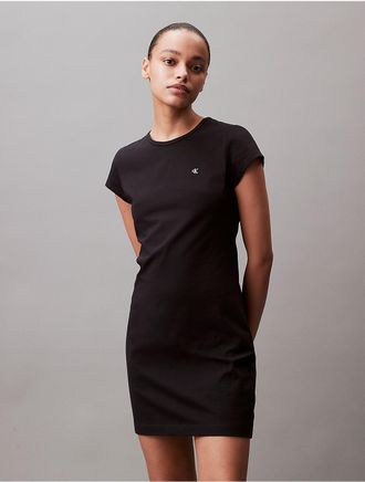 Calvin Klein Jeans Calvin Klein Womens Archive Logo Baby T-Shirt Dress - Black - XS