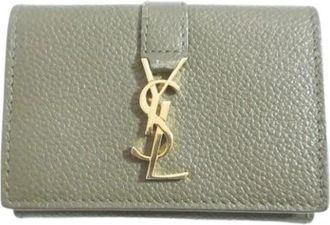 Saint Laurent Pre-owned Tri-fold Wallet - Dames - Vintage Accessoires - Groen - ONE Size - Vintage