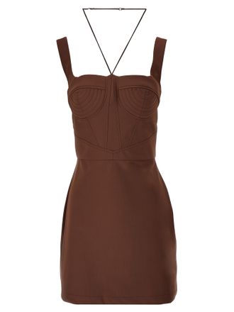 Nensi Dojaka Brown Polyamide Short Womens Dress