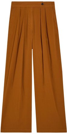 Dries Van Noten Pamplona Wide-leg Stretch-cotton Poplin Trousers - Bronze - 34 (UK6 / XS)