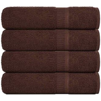 vidaXL Toallas De Ducha 4 Uds 100% Algod&oacute;n Marr&oacute;n 70x140 Cm 360 Gsm Vidaxl