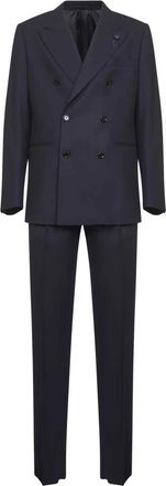 Lardini Feeling Double-Breasted Pak - Heren - Business pakken - Blauw - 3XL - Wol - Kostuums