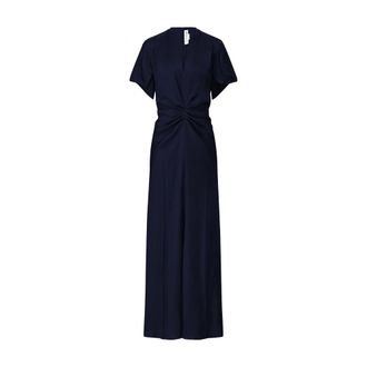 Victoria Beckham Kleedjes, Dames, Blauw, XL, Leer, Maxi Jurken