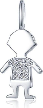 Lafonn Silhouette Simulated Diamond Charm in Silver at Nordstrom