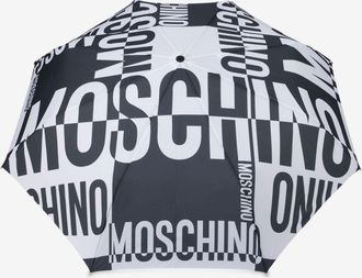 Moschino Ombrello Openclose Black & White Logo - Nero