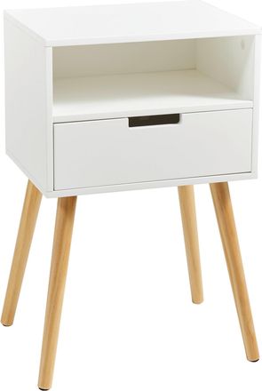 Xora Nachtkästchen, Naturfarben, Weiß, Holz, Holzwerkstoff, Kiefer, massiv, 1 Schubladen, 40x63.5x30 cm, Schlafzimmer, Nachtkästchen