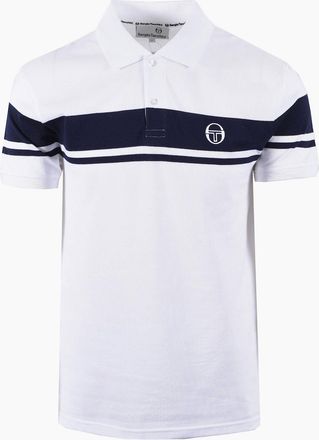 Sergio Tacchini Mens SERGIO TACCHINI YOUNG LINE POLO WHITE/MARITIME BLUE - Size: 38
