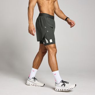 MyProtein Pantal&oacute;n corto 2 en 1 Hybrid Lightweight 5 para hombre de MP - Negro lavado - XS