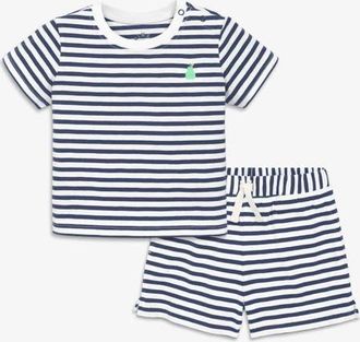 primary Baby Stripe Embroidered Set in Sunwashed Navy White Stripes at Nordstrom, Size 18-24M
