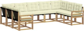 vidaXL Conjunto De Sof&aacute;s De Exterior 9 Uds. Blanco Y Crema Vidaxl