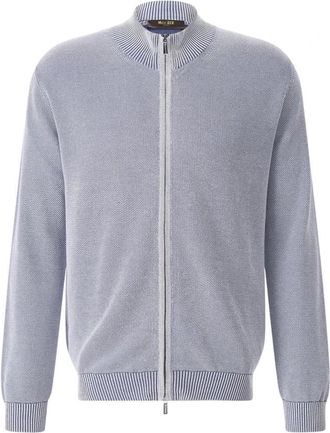 Moorer Urbino Cardigan - Heren - Vesten - Blauw - XL - Katoen - Truien & Vesten