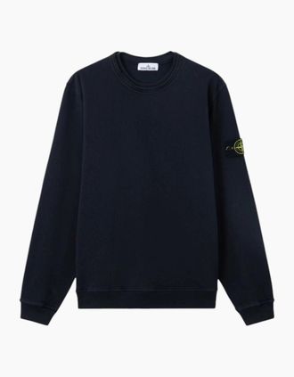Stone Island Mens Stone Island Malfile Fleece Old Effect Navy Sweatshirt - Size: 38